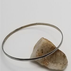 Silver tone aztec bracelet bangle slider. B712